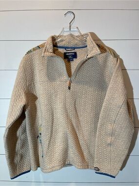 Chubbies Men's Cream Textured Everyday Quarter-Zip Pullover Size Large